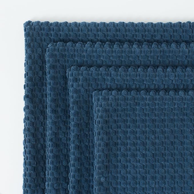 Kevin Textile Throw Pillow Covers Pack of 4 Spring Super Soft Boho Corduroy Decorative Pillow Covers Cases Solid Color Plush Texture Throw Pillows for Sofa Couch Chair 18x18 Inch, Dusty Blue