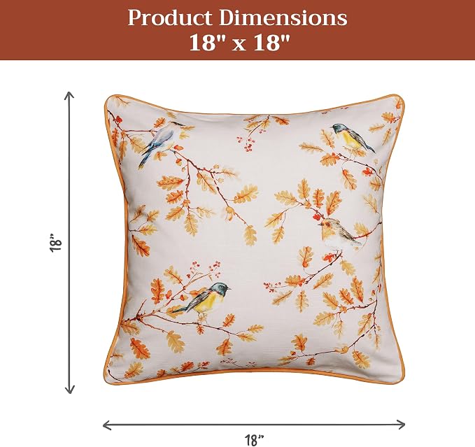 Maison d' Hermine Throw Pillow Covers 100% Cotton (18" x 18" - Pack of 1)