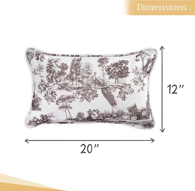 Maison d' Hermine Throw Pillow Covers 100% Cotton (12" x 20" - Pack of 1)