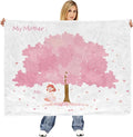 TURMTF “My Mother & Me” Cherry Blossom Blanket, Sentimental Mother-Daughter Gift for Love & Gratitude, Cozy Comfort Throw for Home Decor & Mother’s Day 55×70inches