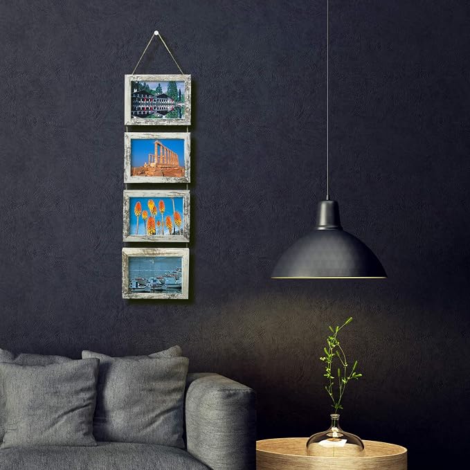 SESEAT Wall Hanging 5x7 Picture Frames Collage with Distressed White Frames,2 Packs