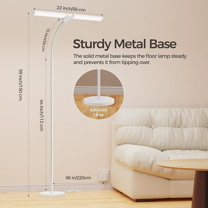 LED Floor Lamp for Living Room, Bright Reading Lamps for Office