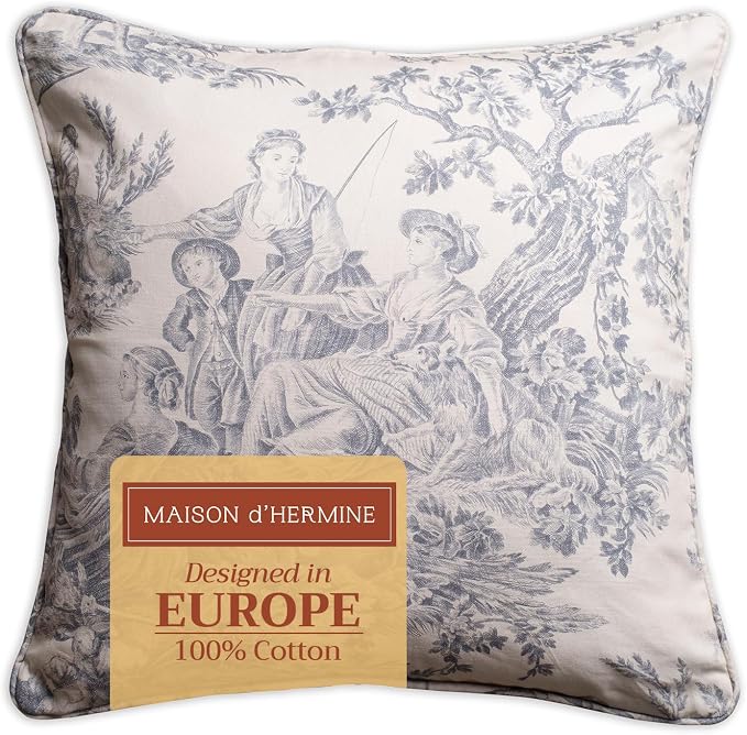 Maison d' Hermine Throw Pillow Covers 100% Cotton (20" x 20" - Pack of 1)