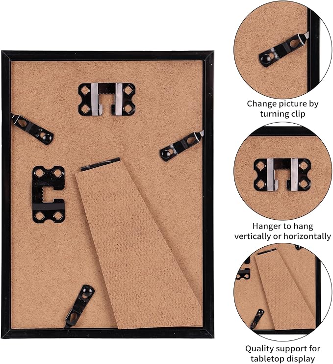 Giftgarden 16 Pack Brown Picture Frames for Multi Sizes Photos, Including Two 11x14, Two 8x10, Six 5x7, Six 4x6, Assorted Gallery Collage Frame Set for Wall or Tabletop Display, Fathers Day