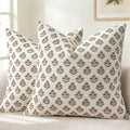 YCOLL Farmhouse Floral Pillow Covers 20x20 Set of 2, Rustic Country Decorative Cushion Covers Vintage Throw Pillow Covers for Sofa Couch Bed Living Room Home Decor, Withered Rose