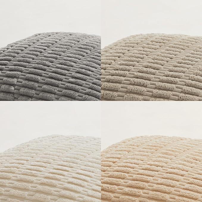 Fancy Homi 4 Packs Decorative Throw Pillow Covers for Living Room Couch Bed, Modern Farmhouse Boho Home Décor Accent Cushion Case, 14" x 14", Neutral