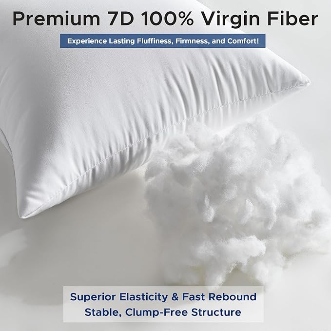 18 x 18 Throw Pillow Inserts Pack of 2 Medium White Decorative Square Pillows for Couch Bed Sofa Cushion Sham Stuffer Indoor