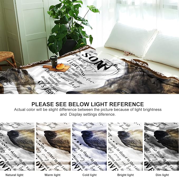 Gifts for Son, Son Gifts from Mom, Son Birthday Fathers Day Graduation, Soft Throw Blanket 60"x50"