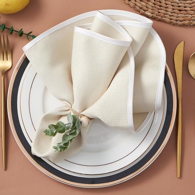 APTWOW Napkin Rings Set of 12, Christmas Napkin Rings for Party Table Decor | Boho, Eucalyptus Farmhouse Napkins Rings, Easter Napkins Holder for Weddings, Thanksgiving Table Decorations