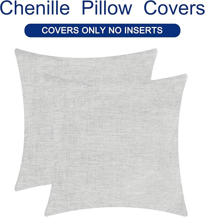CaliTime Decorative Throw Pillow Covers 26 X 26 Inches Moonbeam Gray