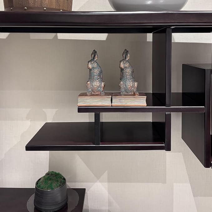 Book Ends for Shelves to Hold Books Hevay Duty,Decorative Rabbit Bookends | for Bookshelf Décor,Cute Animal Rabbit Book Stopper Easter Bunny Statues for Home, Living Room Decoration,1 Pair (Bronze)