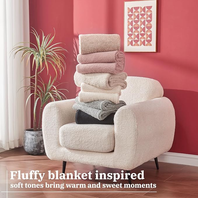 Ailemei Direct Knit Throw Blanket for Bed, Soft Thin Blankets for Sofa, Couch, Camping, Office Chair, Cozy Touch Lightweight Breathable Blanket All Season Use, Cream 50"x70"