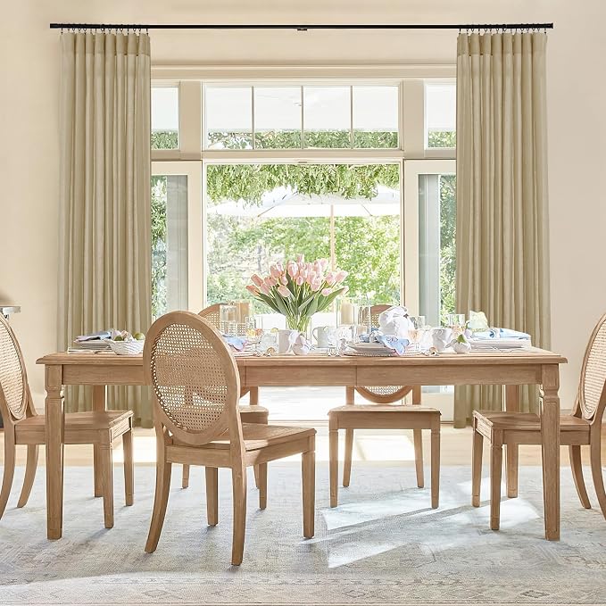 RYB HOME Linen Sheer Curtains 2 Panels for Living Room, Semi Transparent Privacy Drapes with Rod Pocket Farmhouse Style Window Treatments for Bedroom, Camel, 52" W x 102" L