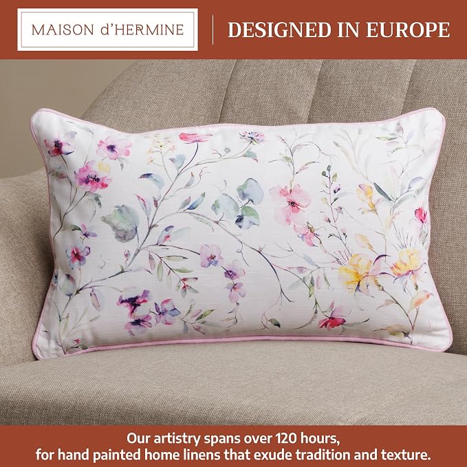 Maison d' Hermine Throw Pillow Covers 100% Cotton (12" x 20" - Pack of 1)