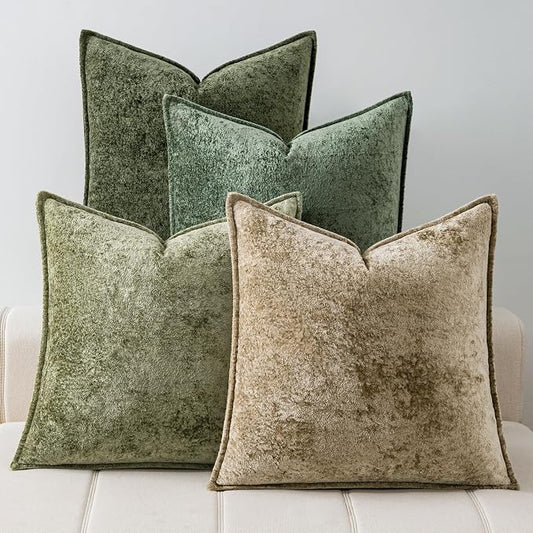a moment Throw Pillow Covers 20X20 Inch 4 Packs,Soft Velvet Decorative Pillow Cases with 3D Ice Flower,Texture Modern Accent Cushion Covers for Sofa Couch Home Decor Quiet Oasis