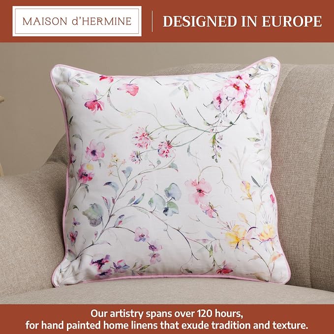 Maison d' Hermine Throw Pillow Covers 100% Cotton (18" x 18" - Pack of 1)