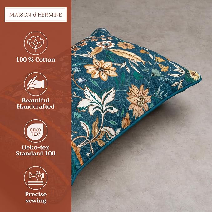 Maison d' Hermine Throw Pillow Covers 100% Cotton (12" x 20" - Pack of 1)
