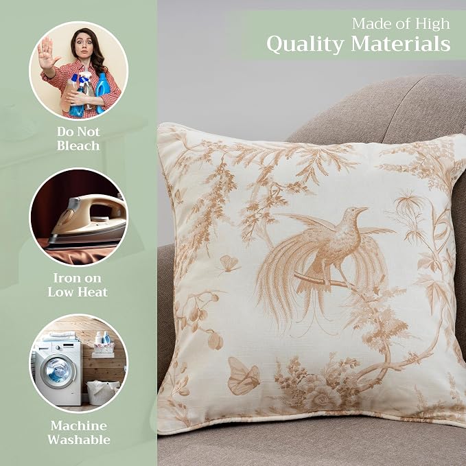 Maison d' Hermine Throw Pillow Covers 100% Cotton (18" x 18" - Pack of 1)