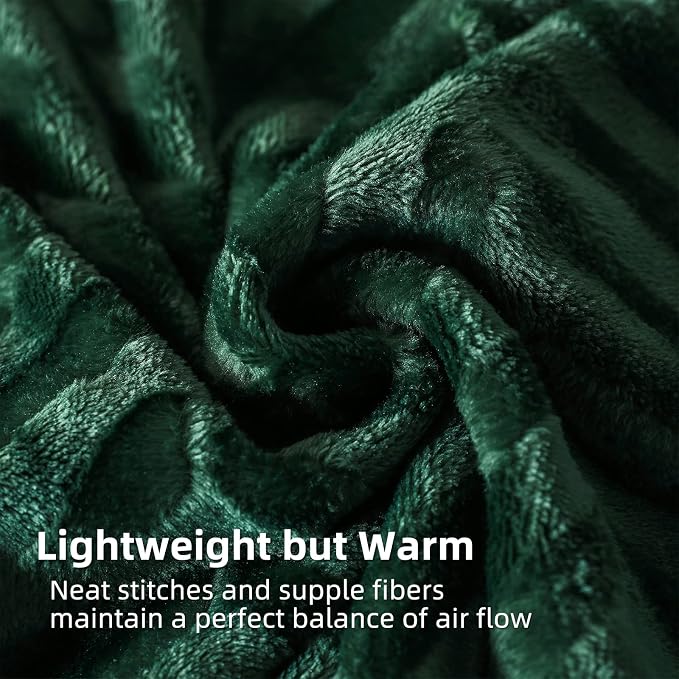 Whale Flotilla Flannel Fleece Throw Blanket for Couch, Emerald Green | Lightweight Breathable Soft Sofa Throws, Plush Fluffy Chevron Design Decorative Blankets for All Season, 50x60 Inch