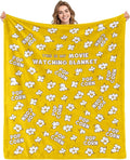 Aimego Popcorn Blanket Gifts for Popcorn Lovers Movie Watching Blankets for Women Girl Cute Popcorns Snack Pattern Movie Theme Throw Blanket for Family Cinema Theater Room Sofa Decor(60X80 Inch)