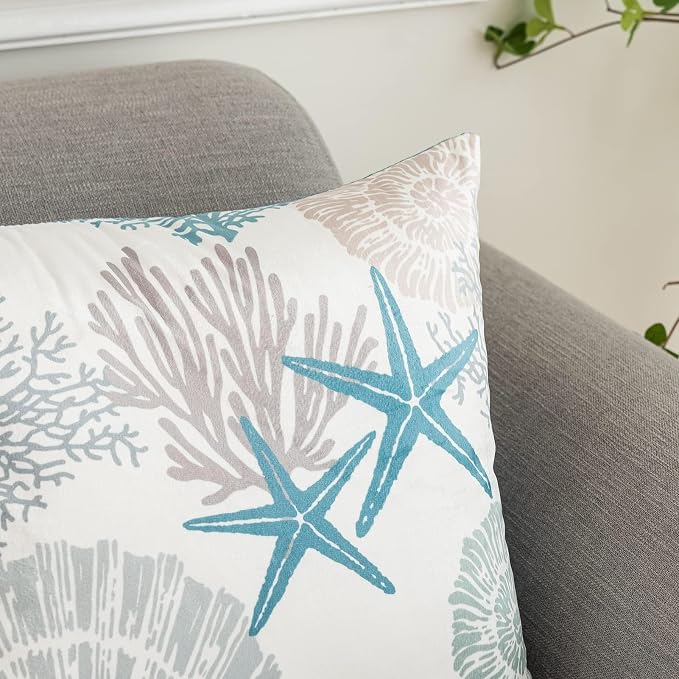 Tritard Coastal Pillow Covers Set of 2, 16x16, Blue