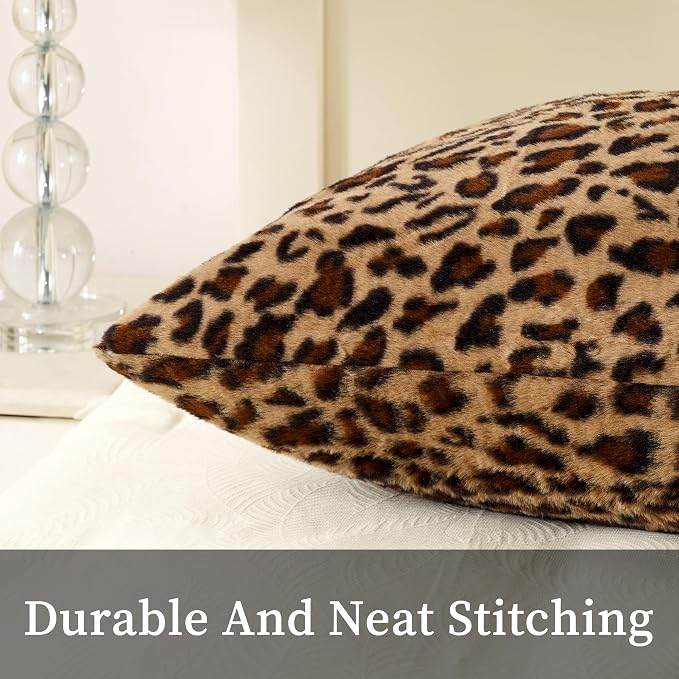 GALMAXS7 Cheetah Pillow Covers Leopard Throw Pillow Covers, 20x54 | Faux Fur Throw Pillow Covers Leopard Couch Pillow Covers Fluffy Soft Decorative for Home Living Room Bedroom