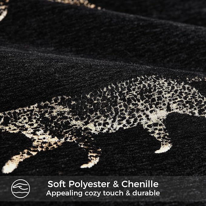 Throw Pillow Cover 20x20, Double Sided Cheetah Chenille Jacquard Embroidered Pillow Covers, Luxury Modern Style Accent Pillowcase for Bed Couch Sofa Living Room Bedroom