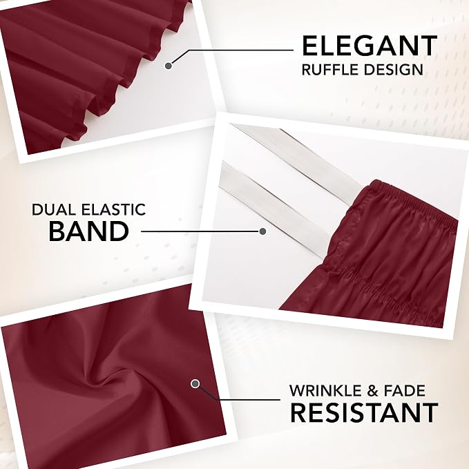 Wrap Around King Bed Skirt, Easy Fit Elastic Belt, 16 Inch Drop, Grey | No Mattress Lifting, Stay-Put Design, Adjustable Buckle & Elastic Belt, Wrinkle & Fade Resistant, Brushed Microfiber
