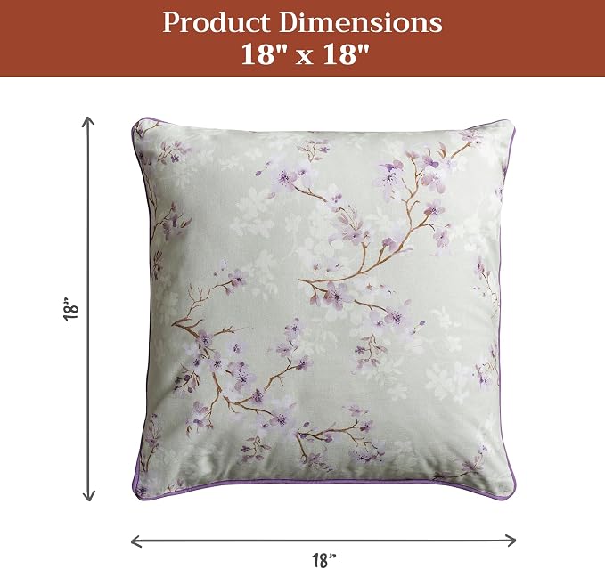 Maison d' Hermine Throw Pillow Covers 100% Cotton (18" x 18" - Pack of 1)