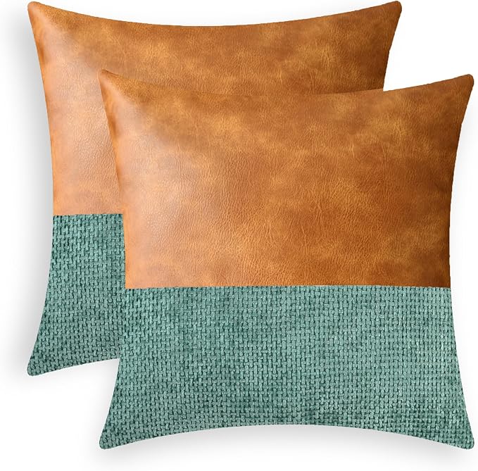 CaliTime Decorative Couch Throw Pillow Covers 18 X 18 Inches Deep Teal