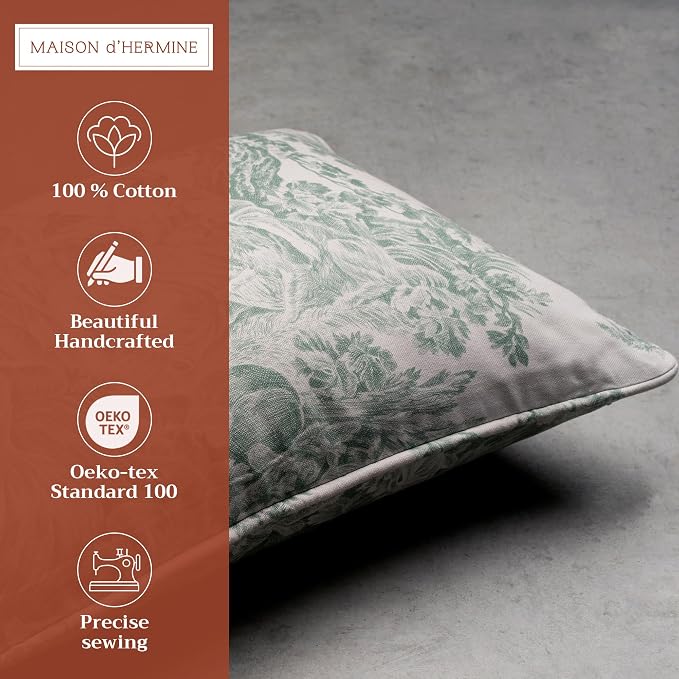 Maison d' Hermine Throw Pillow Covers 100% Cotton (12" x 20" - Pack of 1)