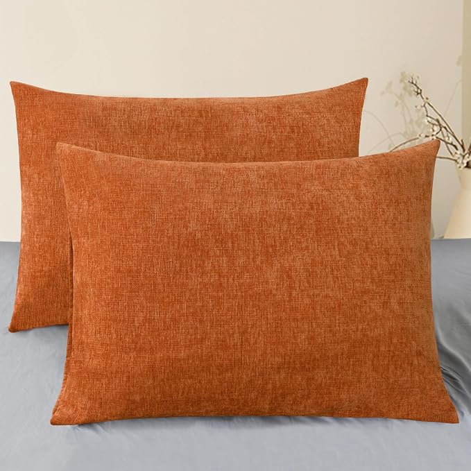 CaliTime Fall Decorative Throw Pillow Covers 26 X 20 Inches Burnt Orange