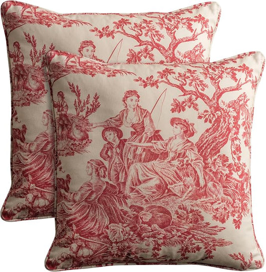 Maison d' Hermine Throw Pillow Covers 100% Cotton (20" x 20" - Pack of 2)