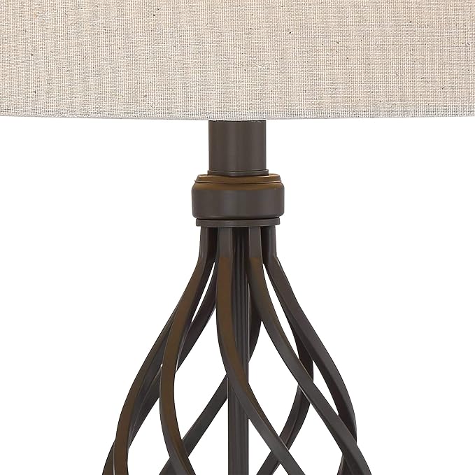 Annie 28" Tall 3-Way Table Lamps Set of 2 Scroll Table Top Dimmers Iron