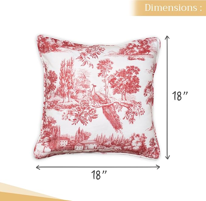 Maison d' Hermine Throw Pillow Covers 100% Cotton (18" x 18" - Pack of 1)