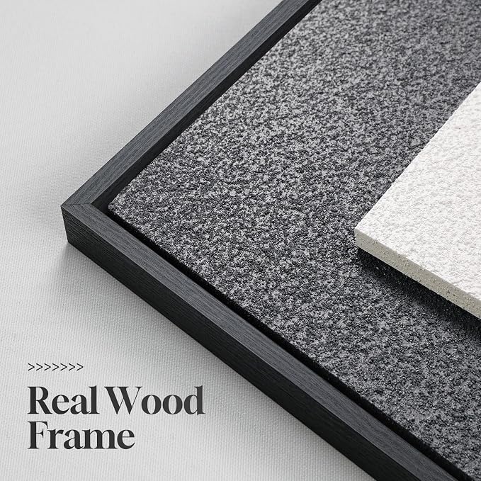 3D Textured Framed Blue and White Abstract Wall Art Set, 3 Piece, 16x24 In | Solid wood frames, raised geometric reliefs, navy blue and ivory tones, modern decor for bedroom living room dining room