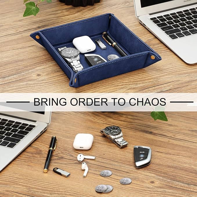 SITHON Valet Tray Desktop Storage Organizer Nightstand Caddy Holder