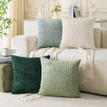 Set of 4 Sage Forest Green Decorative Throw Pillow Covers 22x22 Inch Corduroy Pillow Covers for Bed Couch Sofa Living Room Soft Square Cushion Cases