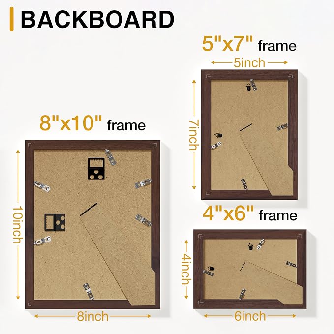 Vittanly 20 Pack Picture Frames Collage Wall Decor, Light Brown | Gallery Wall Frame Set for Wall or Tabletop Display, Multi Sizes Picture Frame Set: 4pcs 8x10, 8pcs 5x7, 8pcs 4x6, MDF Wood