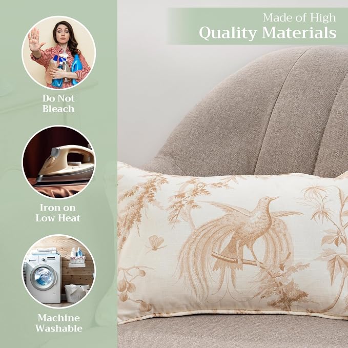 Maison d' Hermine Throw Pillow Covers 100% Cotton (12" x 20" - Pack of 1)