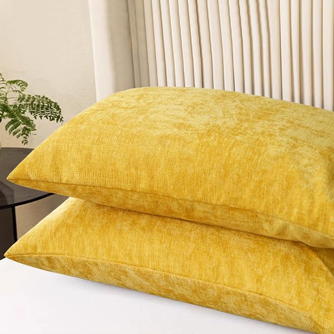 CaliTime Decorative Throw Pillow Covers 26 X 20 Inches Mustard Yellow