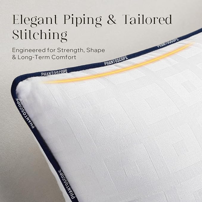 Phantoscope 18x18 Pillow Inserts, Decorative Throw Pillow Inserts with 100% Cotton Cover, Virgin Fiber Pillow Sham Stuffer, Square Couch Cushion Pillows, Pack of 2, 18x18 Inch