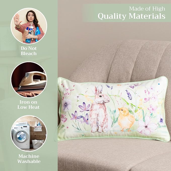 Maison d' Hermine Throw Pillow Covers 100% Cotton (12" x 20" - Pack of 1)