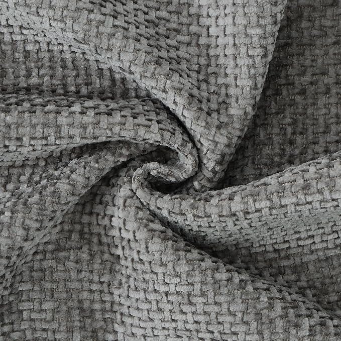 MADIZZ Decorative Chenille Velvet Throw Pillow Covers Set of 2 Soft Boho Textured Neutral Couch Throw Pillow for Bed Modern Farmhouse Home Decor for Sofa Livingroom Dark Grey 20x20 Inch