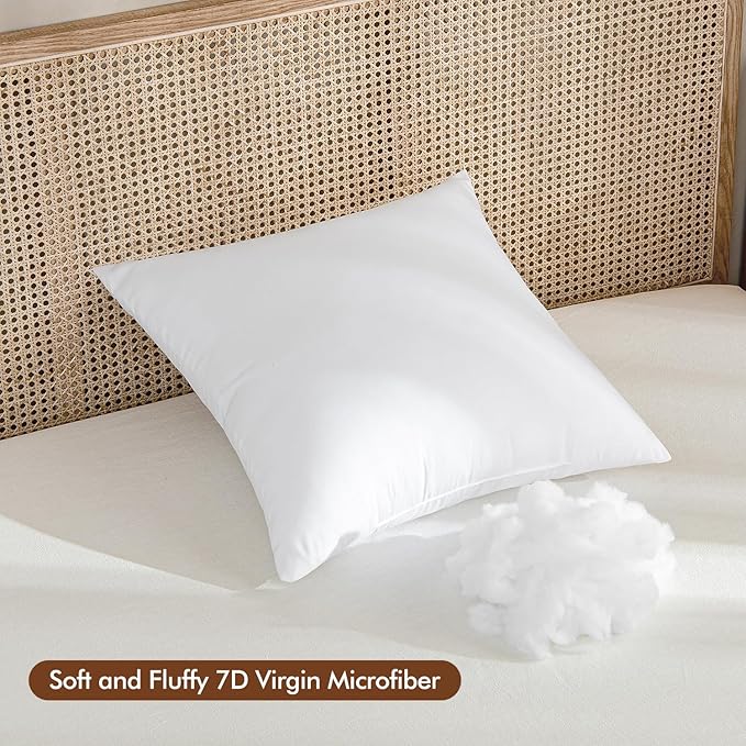 MIULEE 20x20 Pillow Insert, Premium Throw Pillow with Virgin Fiber Filling | Soft and Support, Durable Brushed Fabric, Decorative Pillow for Sofa Bed Couch