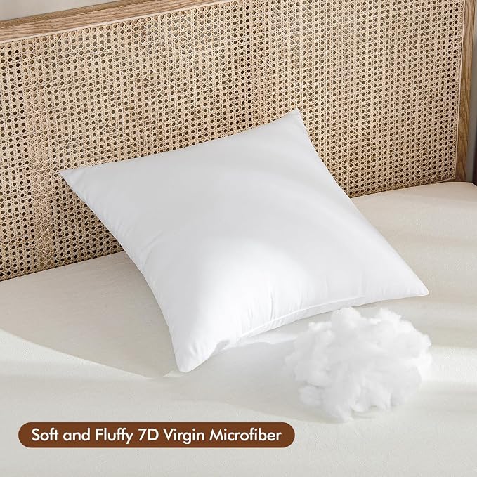 MIULEE 24x24 Euro Pillow Insert, Throw Pillow with Virgin Fiber Filling | Soft and Support, Durable Brushed Fabric, Decorative Pillow for Sofa Bed Couch