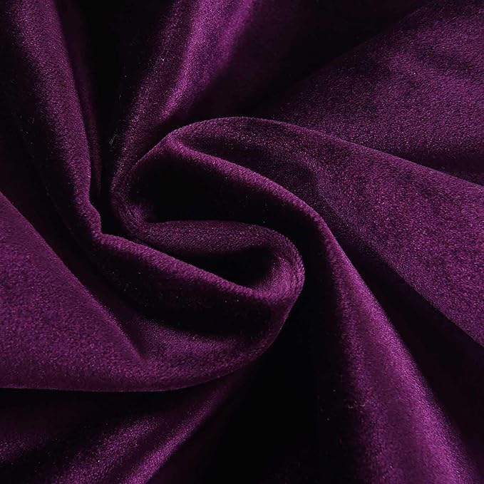 Home Brilliant Velvet Lumbar Solid Pillowcases Decorative Purple Pillow Covers for Couch Sofa, Set of 2, 12x20 Inch(30x50cm), Eggplant