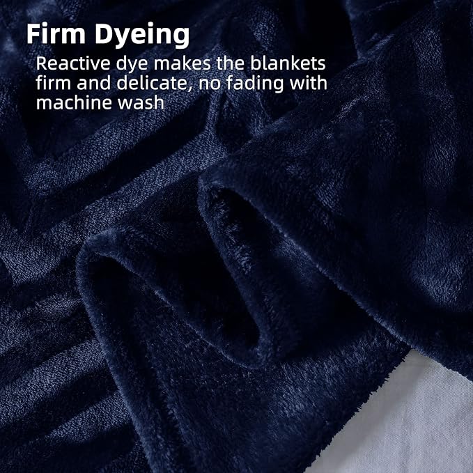 Whale Flotilla Flannel Fleece Throw Blanket for Couch, Navy Blue | Lightweight Breathable Soft Sofa Throws, Plush Fluffy Chevron Design Decorative Blankets for All Season, 50x60 Inch