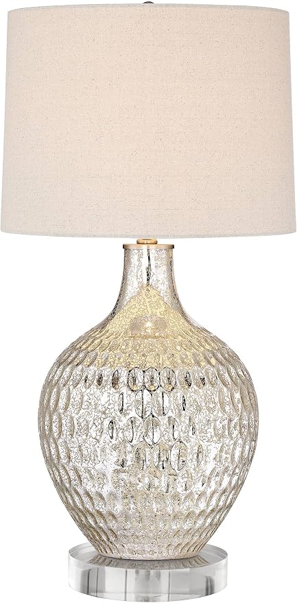 Waylon 29 1/2" Tall Table Lamp Mercury Glass with Clear Round Modern