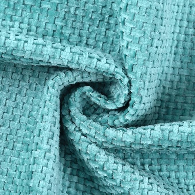 MADIZZ Decorative Chenille Velvet Throw Pillow Covers Set of 2 Soft Boho Textured Neutral Couch Throw Pillow for Bed Modern Farmhouse Home Decor for Sofa Livingroom Turquoise 12x20 Inch